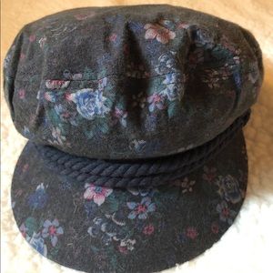 Brixton blue floral Fiddlers cap size XS